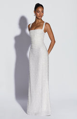 Fioreclo Calandra Maxi Dress in Ivory Sparkle