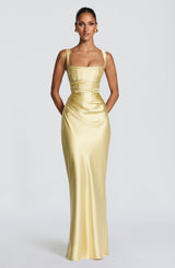 Fioreclo Calandra Maxi Dress in Lemon
