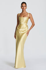 Fioreclo Calandra Maxi Dress in Lemon