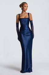 Fioreclo Calandra Maxi Dress in Navy