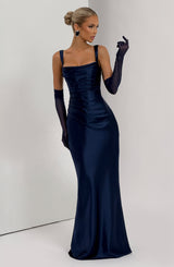 Fioreclo Calandra Maxi Dress in Navy