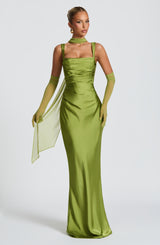 Fioreclo Calandra Maxi Dress in Olive