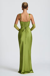 Fioreclo Calandra Maxi Dress in Olive