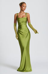 Fioreclo Calandra Maxi Dress in Olive