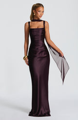 Fioreclo Calandra Maxi Dress in Plum
