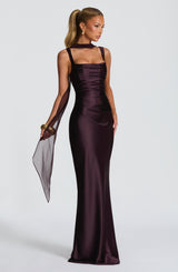 Fioreclo Calandra Maxi Dress in Plum