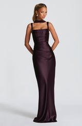 Fioreclo Calandra Maxi Dress in Plum