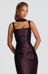 Fioreclo Calandra Maxi Dress in Plum