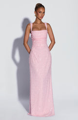 Fioreclo Calandra Maxi Dress in Blush Sparkle