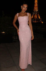 Fioreclo Calandra Maxi Dress in Blush Sparkle