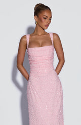 Fioreclo Calandra Maxi Dress in Blush Sparkle