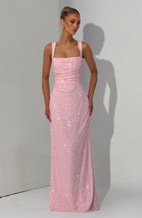 Fioreclo Calandra Maxi Dress in Blush Sparkle