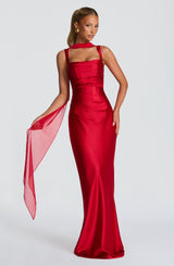 Fioreclo Calandra Maxi Dress in Red