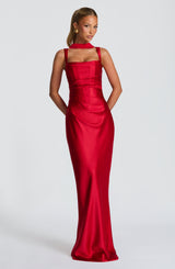 Fioreclo Calandra Maxi Dress in Red