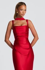 Fioreclo Calandra Maxi Dress in Red