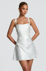 Fioreclo Calandria Mini Dress in Ivory