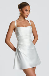 Fioreclo Calandria Mini Dress in Ivory