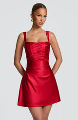 Fioreclo Calandria Mini Dress in Red