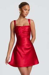 Fioreclo Calandria Mini Dress in Red