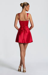 Fioreclo Calandria Mini Dress in Red
