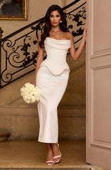 Fioreclo Calliope Midi Skirt in Ivory