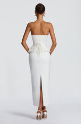 Fioreclo Calliope Midi Skirt in Ivory