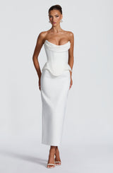 Fioreclo Calliope Midi Skirt in Ivory
