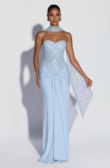 Fioreclo Carina Maxi Dress in Glacier Blue