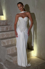 Fioreclo Carina Maxi Dress in Ivory