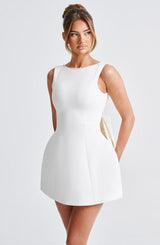 Fioreclo Carys Mini Dress in Ivory