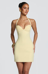 Fioreclo Cassara Mini Dress in Lemon