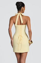 Fioreclo Cassara Mini Dress in Lemon