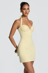 Fioreclo Cassara Mini Dress in Lemon