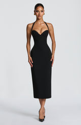 Fioreclo Cassiana Midi Dress in Black