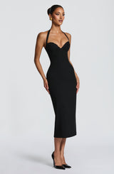 Fioreclo Cassiana Midi Dress in Black