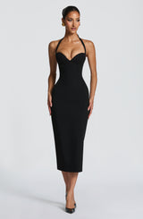 Fioreclo Cassiana Midi Dress in Black