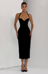 Fioreclo Cassiana Midi Dress in Black