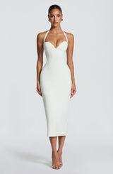 Fioreclo Cassiana Midi Dress in Ivory