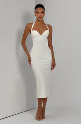 Fioreclo Cassiana Midi Dress in Ivory