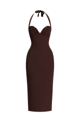 Fioreclo Cassiana Midi Dress in Plum Brown