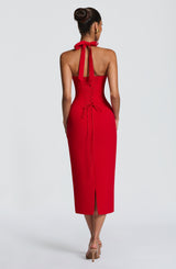 Fioreclo Cassiana Midi Dress in Red