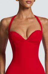 Fioreclo Cassiana Midi Dress in Red