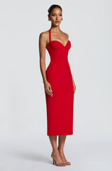 Fioreclo Cassiana Midi Dress in Red