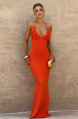 Fioreclo Celanya Maxi Dress in Orange