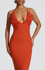 Fioreclo Celanya Maxi Dress in Orange