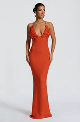 Fioreclo Celanya Maxi Dress in Orange