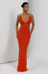 Fioreclo Celanya Maxi Dress in Orange