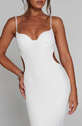 Fioreclo Celina Maxi Dress in White
