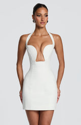 Fioreclo Charlisse Mini Dress in Ivory
