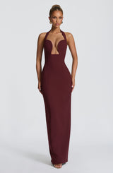 Fioreclo Charlotta Maxi Dress in Cherry Lacquer